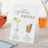 Signe De Table Design Elégant Aquarelle Signature Boissons Pedest (In SItu)