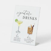 Signe De Table Design Elégant Aquarelle Signature Boissons Pedest (Recto)