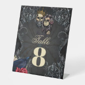 Signe De Table Design mariage gothique foncé avec crânes (Recto)