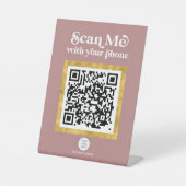 Signe De Table Design Moderne Networking QR Code marque d'entrepr (Recto)