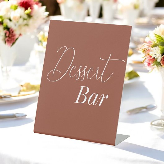 Signe De Table Dessert Bar Brown Mariage en terre cuite