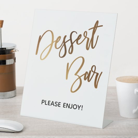 Signe De Table Dessert Bar écriture simple or Typographie (In SItu)