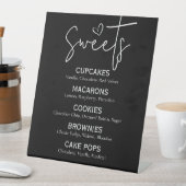 Signe De Table Dessert sucré minimal Menu Moderne Noir Blanc Chic (In SItu)
