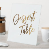 Signe De Table Dessert Table Simple Or écriture manuscrite Typogr (In SItu)