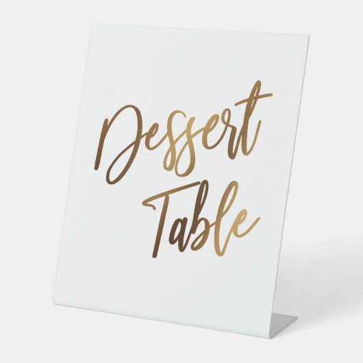 Signe De Table Dessert Table Simple Or écriture manuscrite Typogr (Recto)