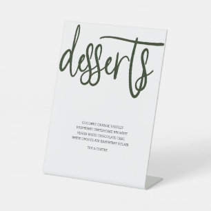 Signe De Table Desserts Menu Mariage Herbe artificielle