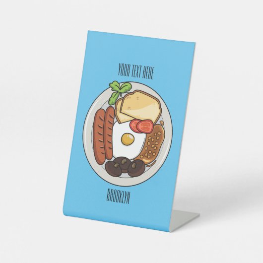 Signe De Table dessin animé du petit-déjeuner anglais (Recto)