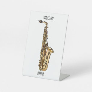 Signe De Table dessin animé saxophone