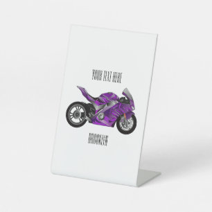 Signe De Table Dessin de moto de sport violet