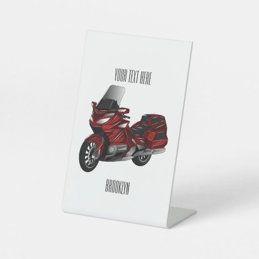 Signe De Table Dessin de moto de tourisme (Recto)