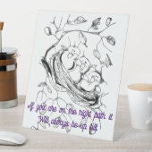 Signe De Table Dessin de petits oiseaux avec une pensée (In SItu)