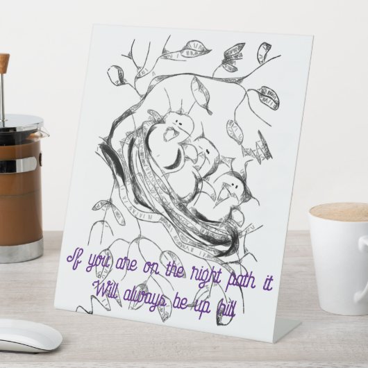 Signe De Table Dessin de petits oiseaux avec une pensée (In SItu)