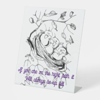 Signe De Table Dessin de petits oiseaux avec une pensée