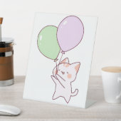 Signe De Table Dessin du ballon de retenue de chat (In SItu)