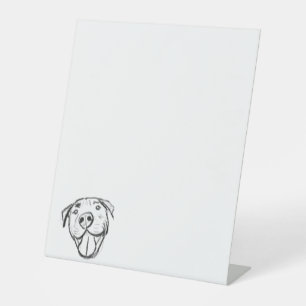 Signe De Table dessin pitbull simple amoureux des chiens noir bla