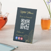 Signe De Table Détails d'or Esthétique Qr Code médias sociaux (In SItu)