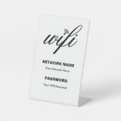 Signe De Table Détails Wi-Fi personnalisés et mot de passe blanc (Recto)