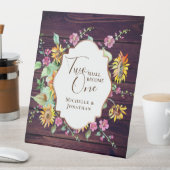 Signe De Table Deux deviennent un rose Mariage chrétien Floral (In SItu)