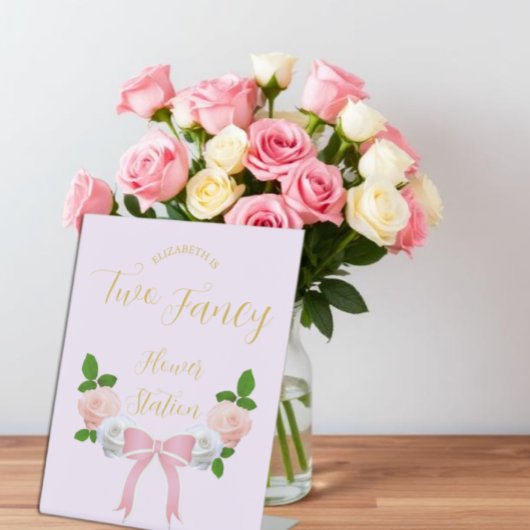 Signe De Table Deux Fancy Bow Floral Anniversaire