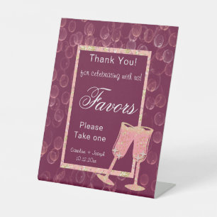 Signe De Table Deux Lunettes de Champagne Bubbly pour Favoriser P