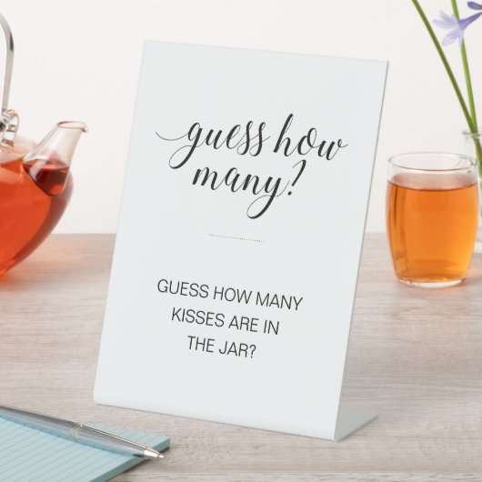Signe De Table Devinez combien de baisers Fête des mariées jeu (In SItu)