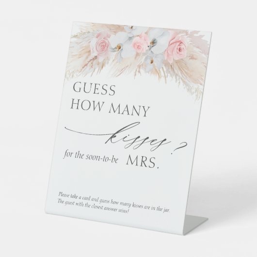 Signe De Table Devinez Combien De Baisers Pampas Jeu Grass Pedest (Recto)