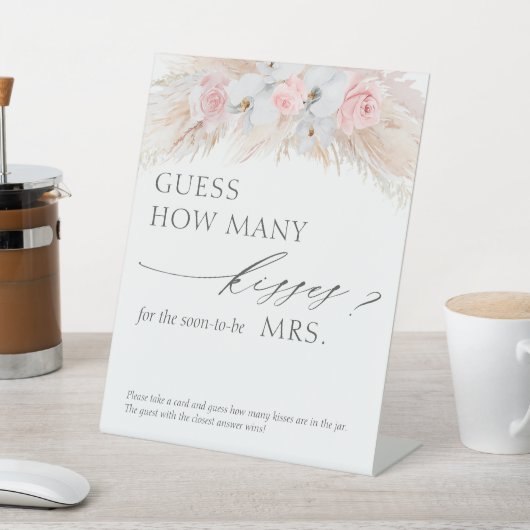 Signe De Table Devinez Combien De Baisers Pampas Jeu Grass Pedest (In SItu)