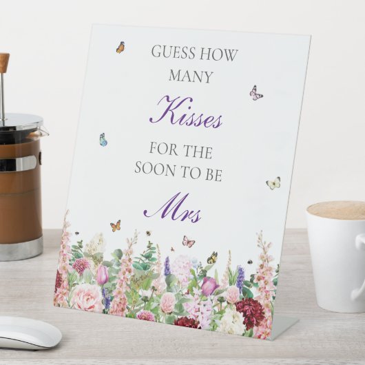 Signe De Table Devinez combien de baisers papillons floraux (In SItu)