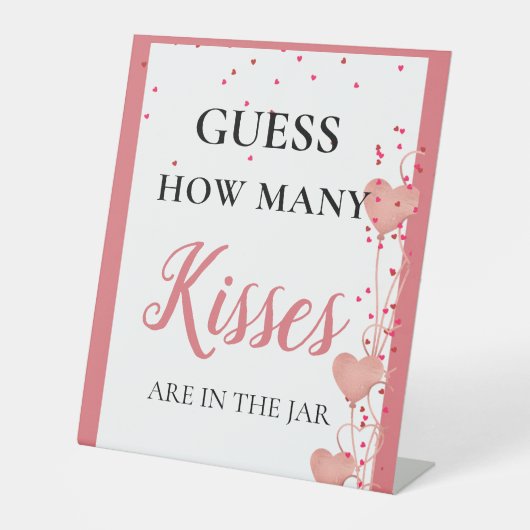 Signe De Table Devinez combien de baisers valentine Fête des mari (Recto)