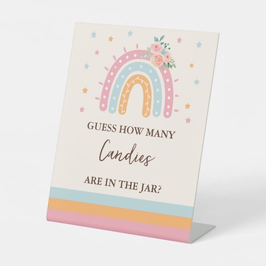 Signe De Table Devinez combien de bonbons Baby shower jeu Pedesta (Recto)
