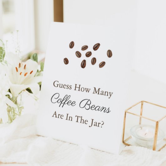 Signe De Table Devinez combien de grains de café Jeu de Baby Show