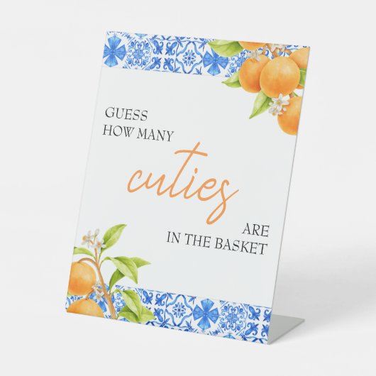 Signe De Table Devinez combien de villes | Jeu Baby shower (Recto)