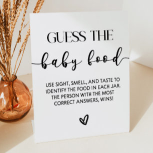 Signe De Table Devinez Le Jeu Du Baby shower Alimentaire Bébé