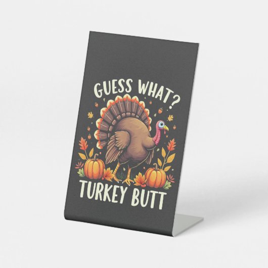 Signe De Table Devinez Quoi ? Turquie Mais Thanksgiving Drôle (Recto)