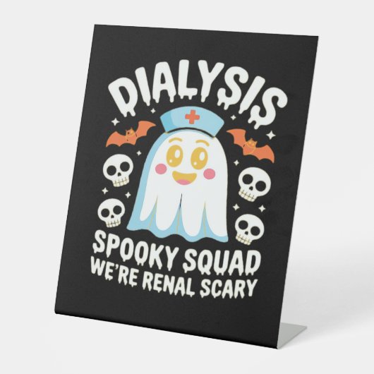 Signe De Table Dialysis Nephrology Nurse Cute Halloween Spooky Es (Recto)