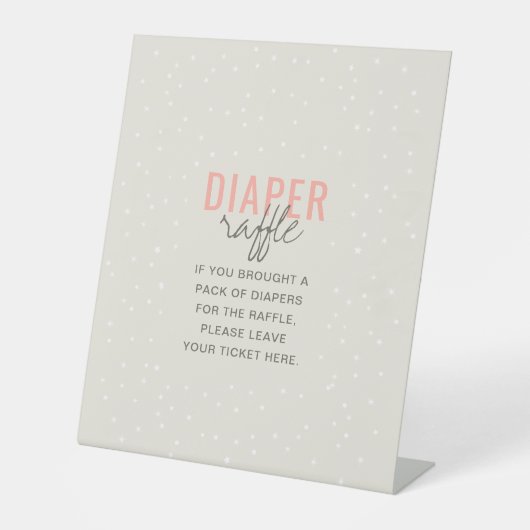 Signe De Table Diaper Raffle Adventure Await Girl Rose Stars (Recto)