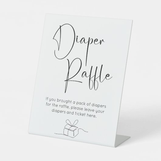 Signe De Table Diaper Raffle Baby shower de script moderne (Recto)
