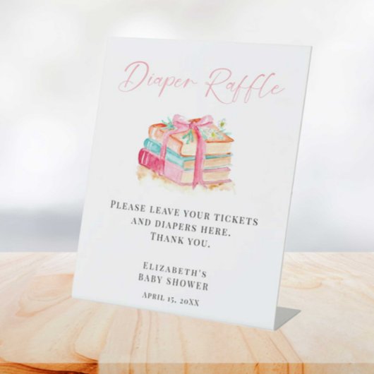 Signe De Table Diaper Raffle Sign New Chapter Begins Baby Shower
