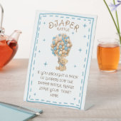 Signe De Table Diaper Raffle Teddy Ours Bébé Garçon Douche Jeu (In SItu)