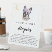 Signe De Table Diapeurs de nuit français Bulldog Baby shower (In SItu)