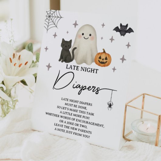 Signe De Table Diapositives nocturnes du Baby shower d'Halloween