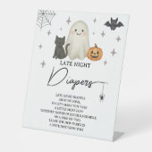 Signe De Table Diapositives nocturnes du Baby shower d'Halloween (Recto)