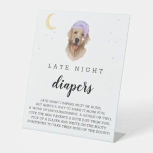 Signe De Table Diapositives nocturnes Labrador Baby shower Aquare