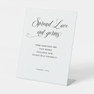 Signe De Table Diffuser l'amour pas les germes Élégant Mariage