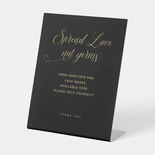 Signe De Table Diffuser l'amour pas les germes | Mariage de typog (Recto)
