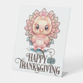 Signe De Table Dinde de Thanksgiving mignonne (Recto)