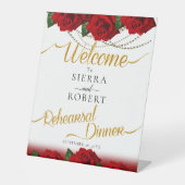 Signe De Table Dîner de répétition des Roses turcs rouges (Recto)