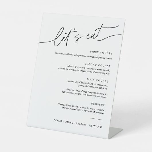 Signe De Table Dîner Mariage EVERLEIGH Menu 8x10 (Recto)