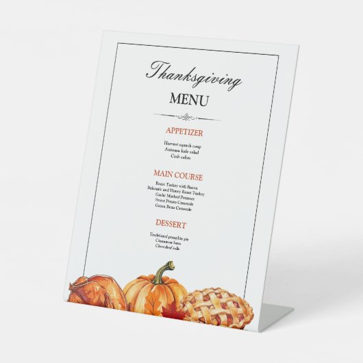 Signe De Table Dîner Thanksgiving Menu Invitation, Thanksgiving (Recto)