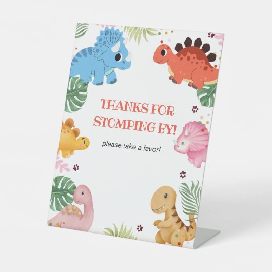 Signe De Table Dino Party Dinosaur Anniversaire Fête Prendre Une (Recto)